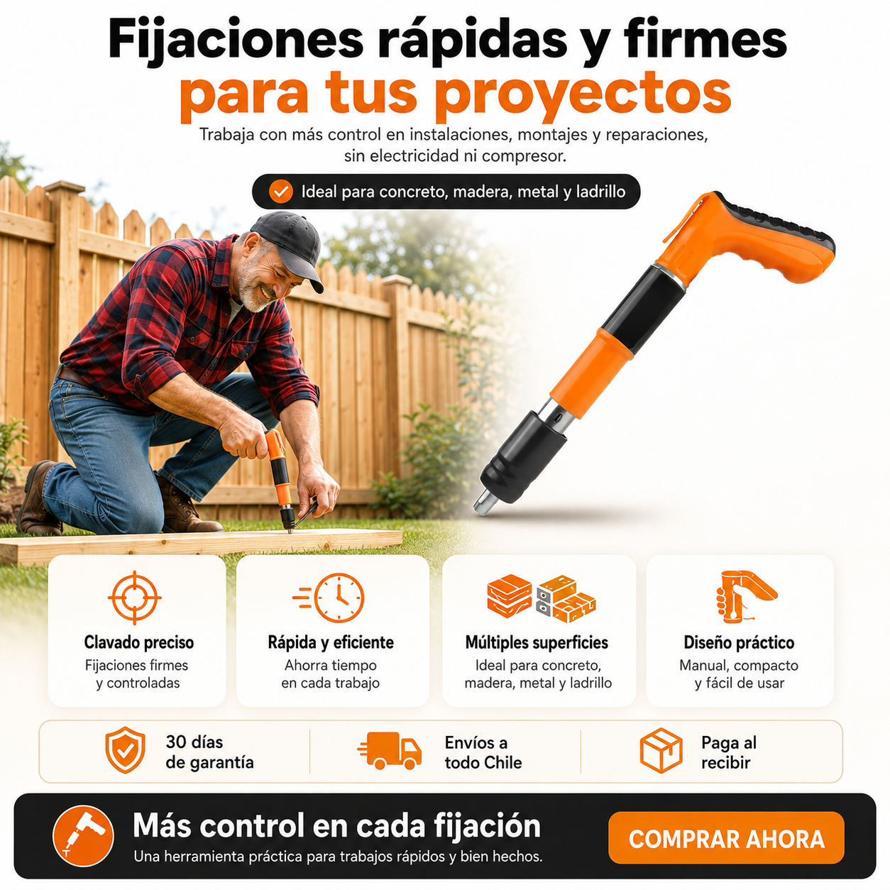 Pistola de Clavos Acero Profesional
